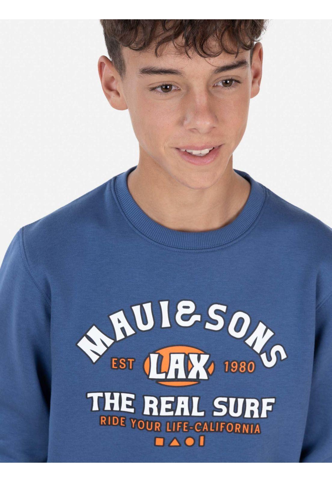 Poleron THE REAL SURF Juvenil Azul Maui and Sons-3