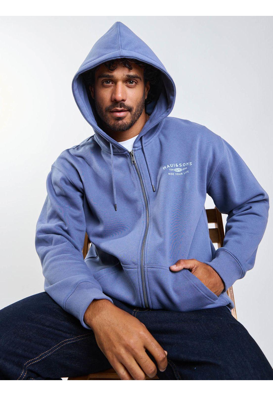 Poleron FZ Seava Azul Hombre Maui And Sons-8