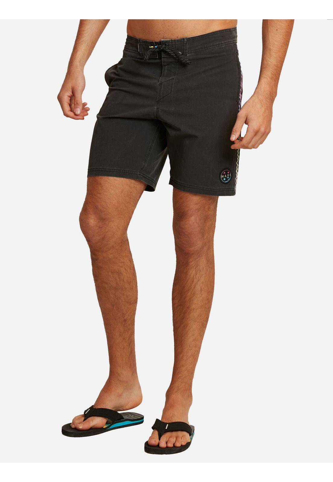 Traje De Baño Stretch Old Surf Vortex Hombre Negro Maui And Sons-0