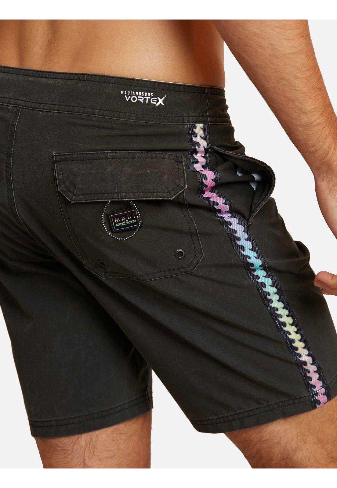 Traje De Baño Stretch Old Surf Vortex Hombre Negro Maui And Sons-2