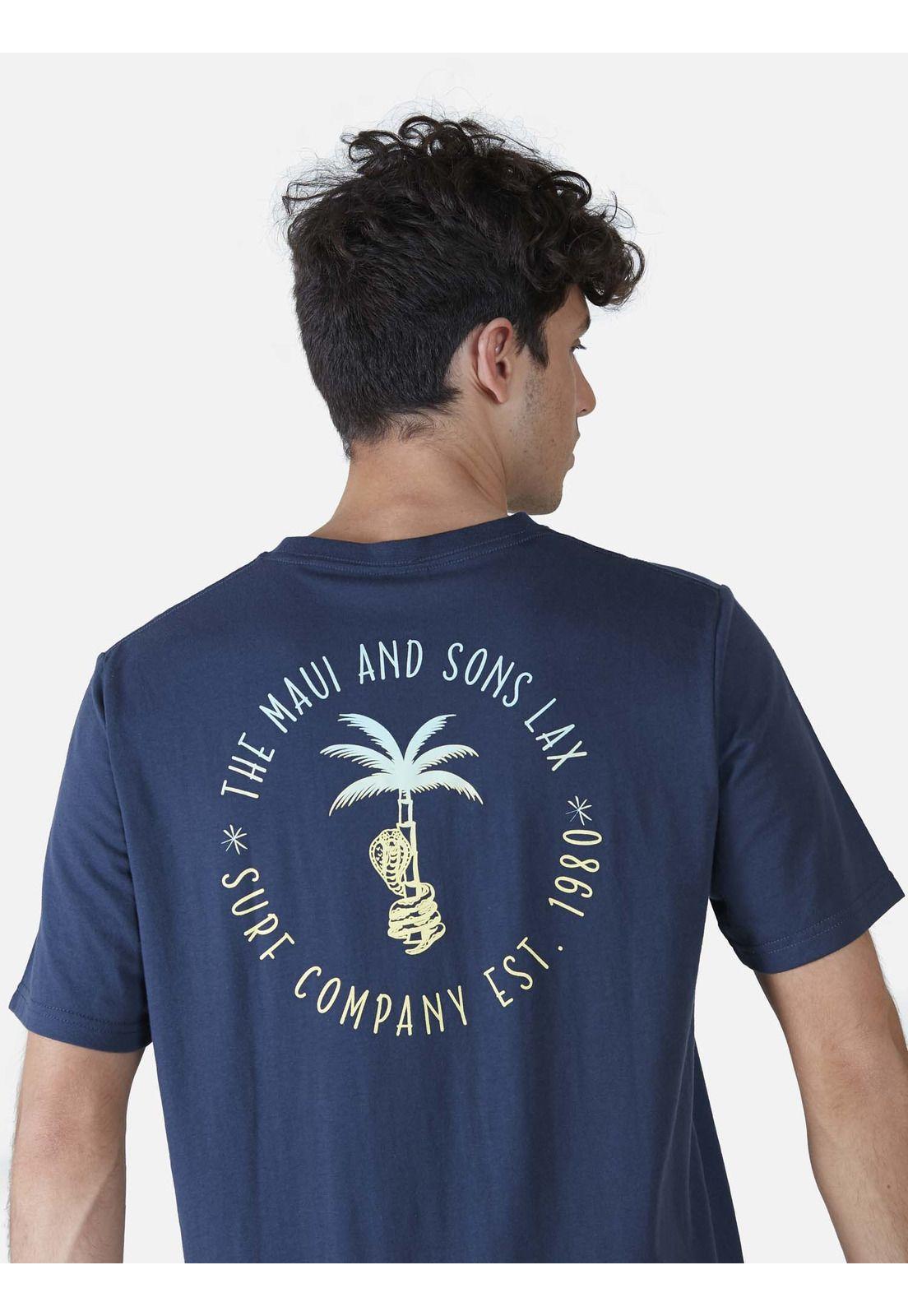 Polera MC Hombre 5P379-MV22 Azul Oscuro Maui and Sons-2
