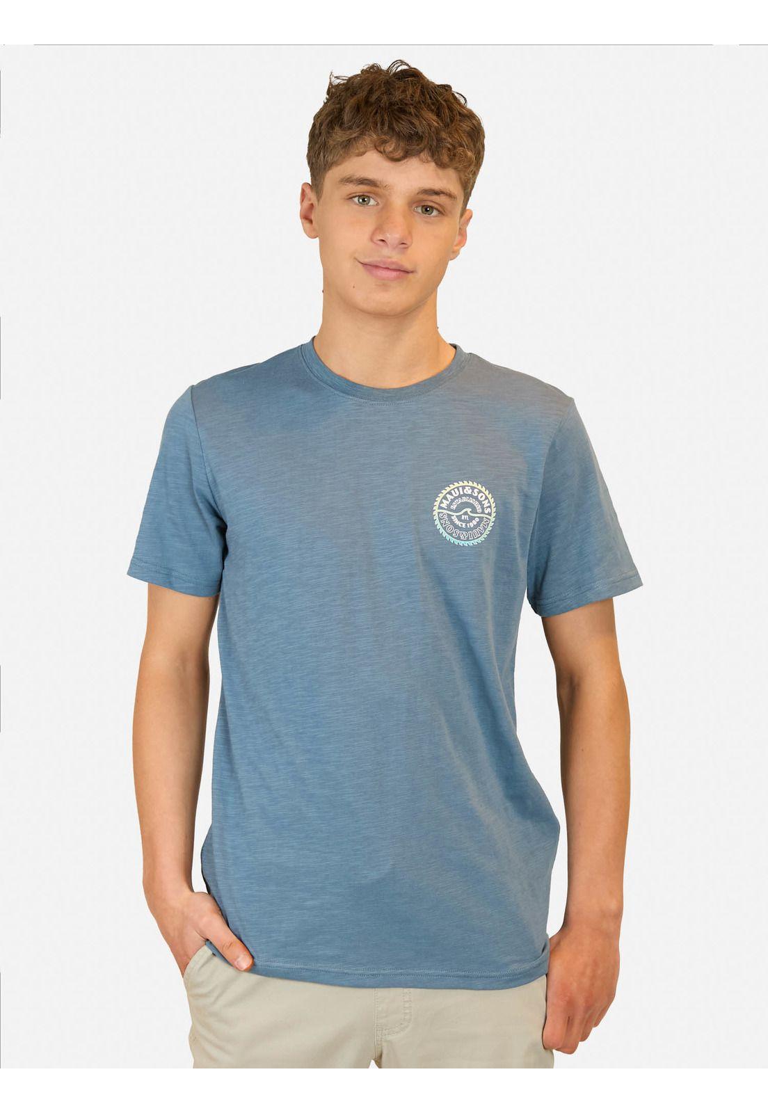 Polera MC Cutting Disc Azul Infantil Maui And Sons-0