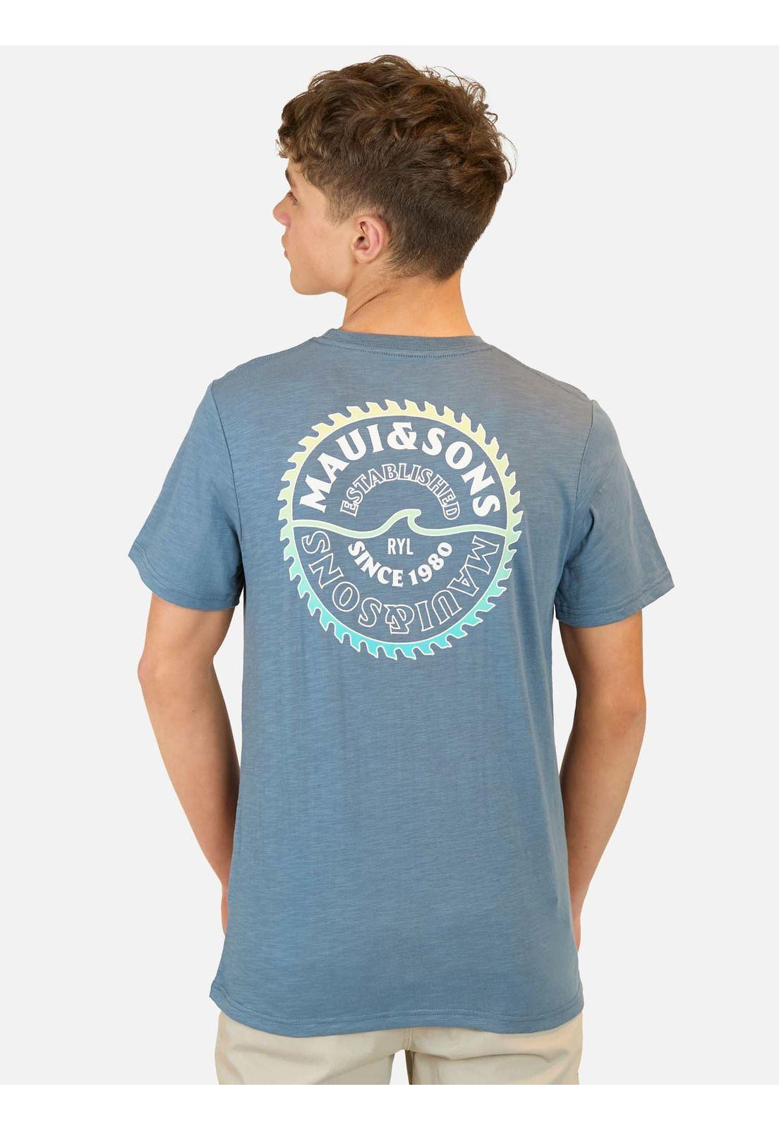 Polera MC Cutting Disc Azul Infantil Maui And Sons-1