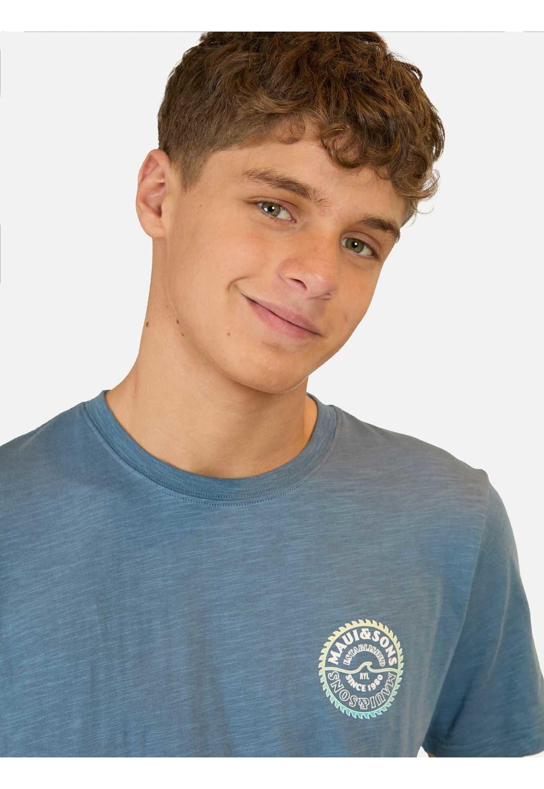 Polera MC Cutting Disc Azul Infantil Maui And Sons-3