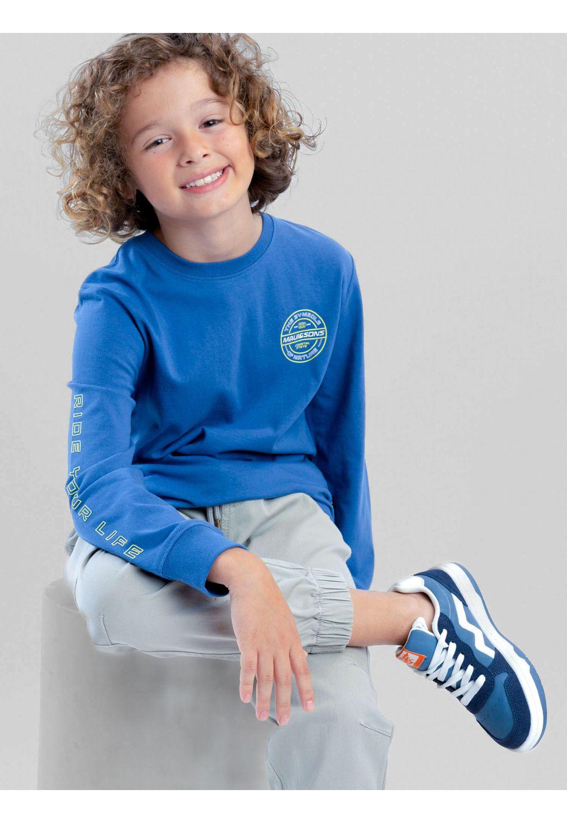Polera ML Lowtide Celeste Infantil Maui And Sons-2