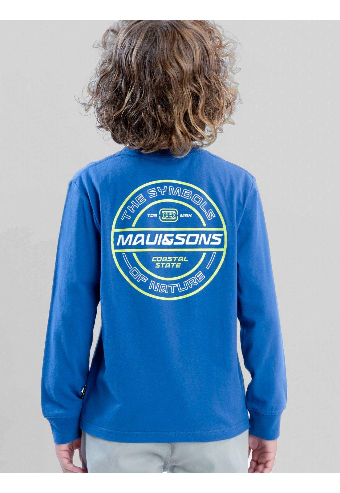 Polera ML Lowtide Celeste Infantil Maui And Sons-5