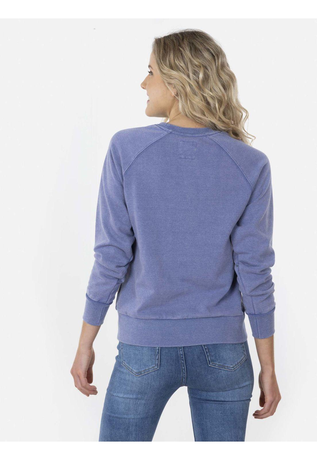 Poleron SUNSET MIRROR CREW Mujer Azul Maui and Sons-1