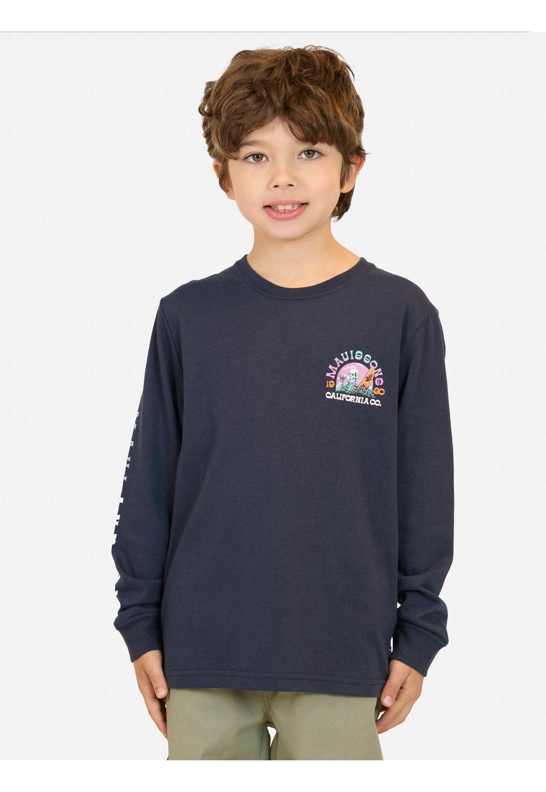 Polera ML Tiki Warrior Azul Infantil Maui And Sons-0