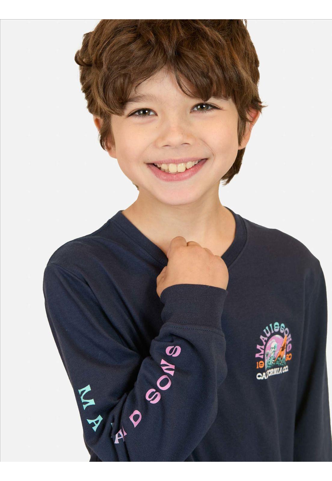 Polera ML Tiki Warrior Azul Infantil Maui And Sons-2