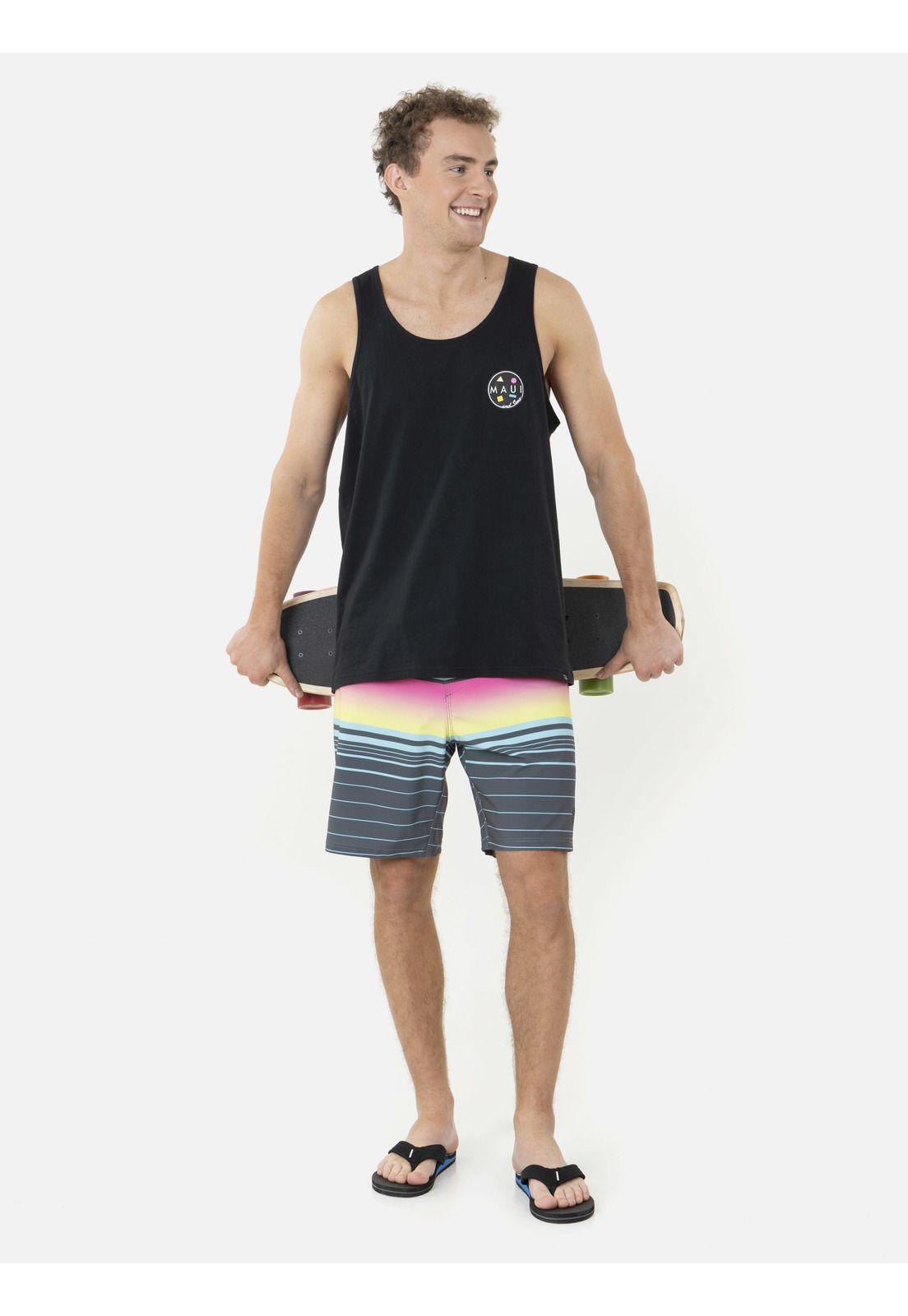 Traje de Baño Stretch 5T1796 Hombre Gris Maui and Sons-3