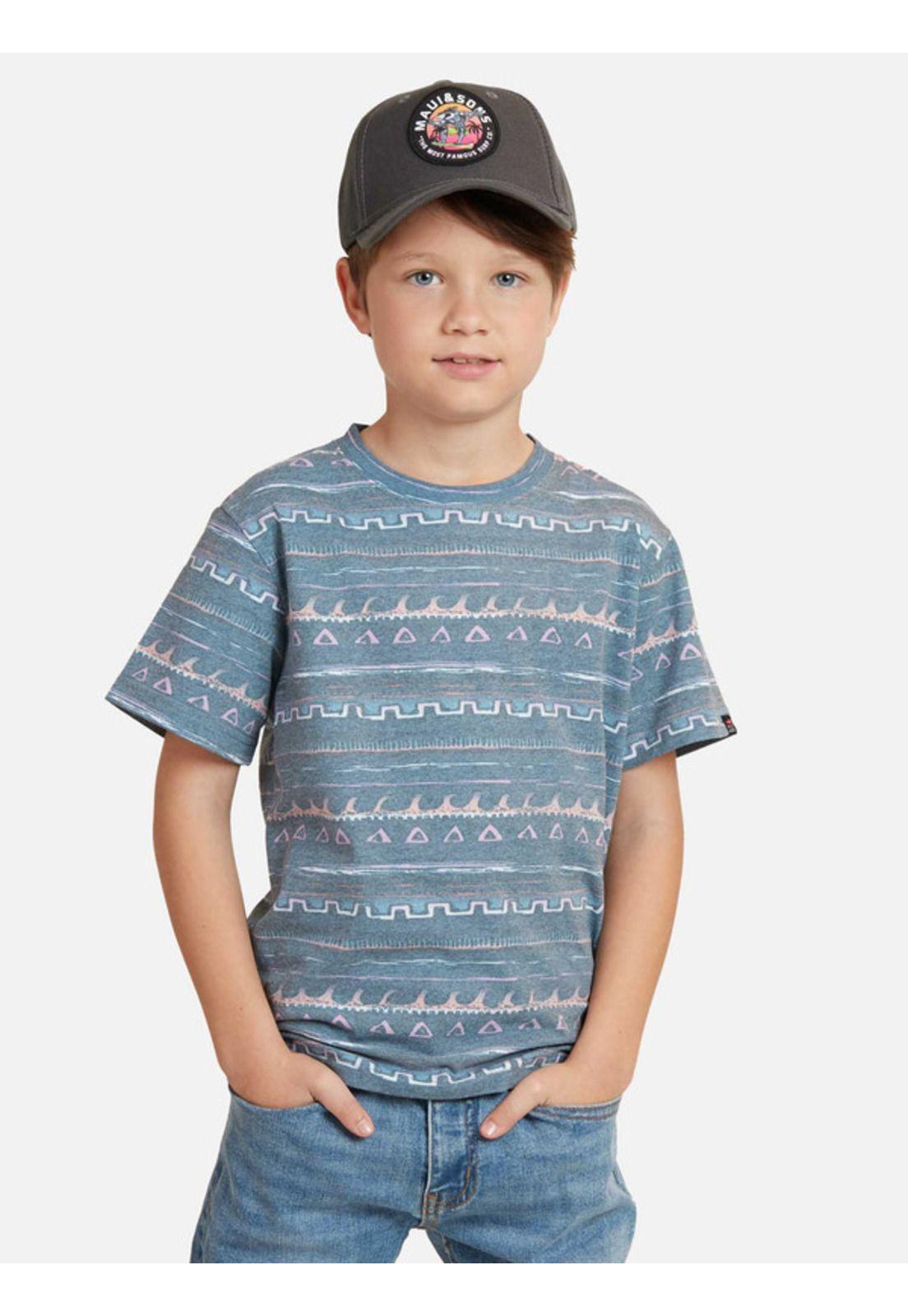 Polera Symbols Greca Hawaii Kids Niño Multicolor Maui And Sons-0