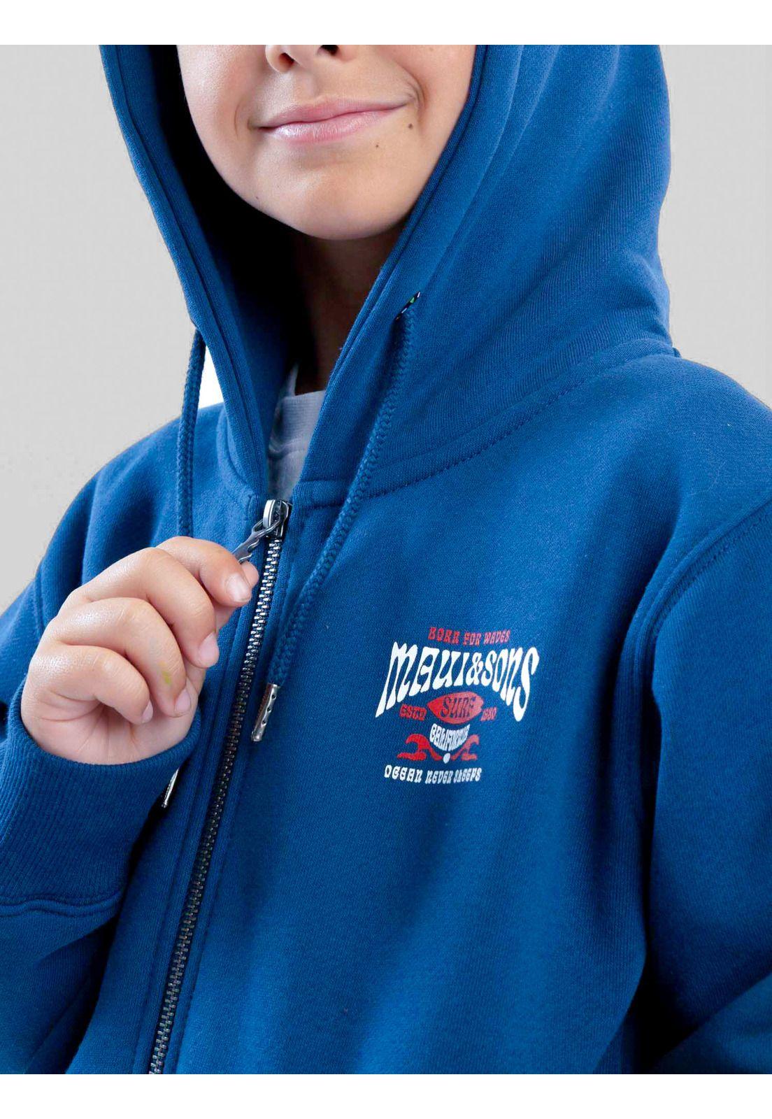 Poleron FZ Skyward Celeste Infantil Maui And Sons-3