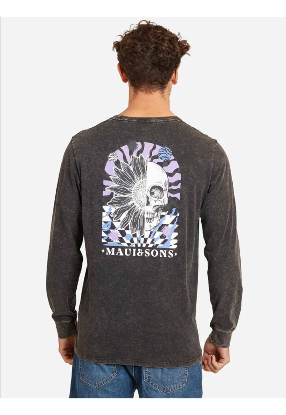 Polera Sunset In California Hombre Negro Maui And Sons-1