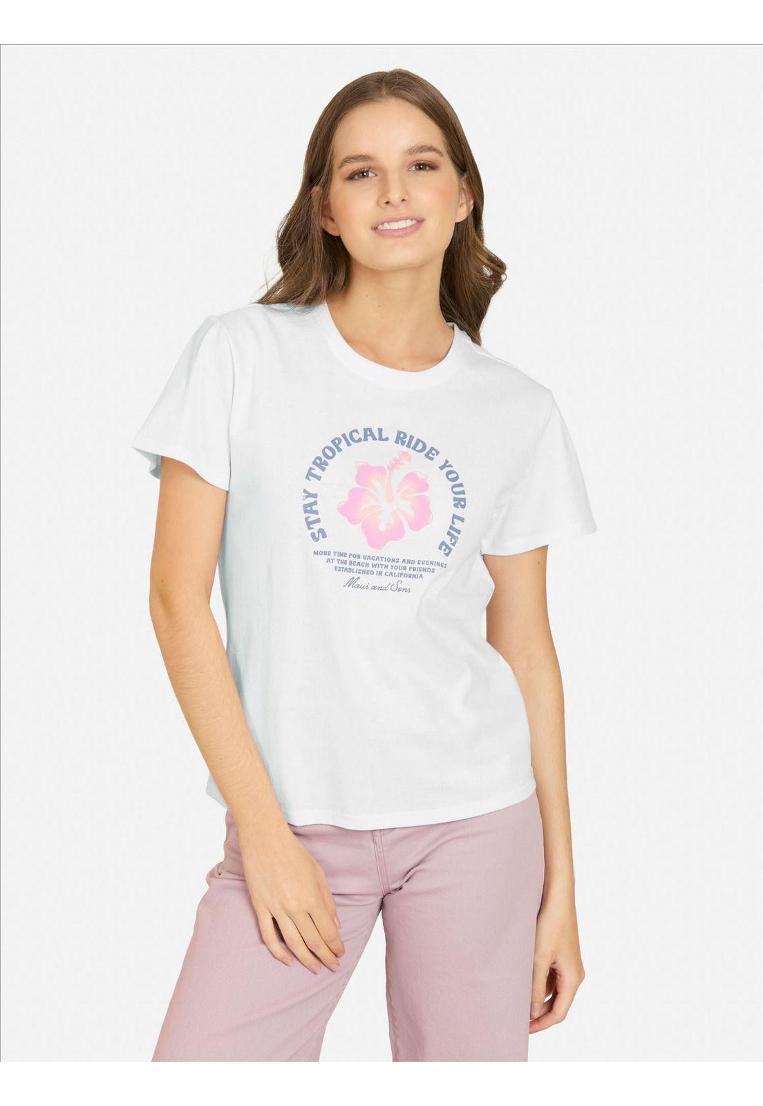 Polera MC Kailoa Blanco Mujer Maui And Sons-0