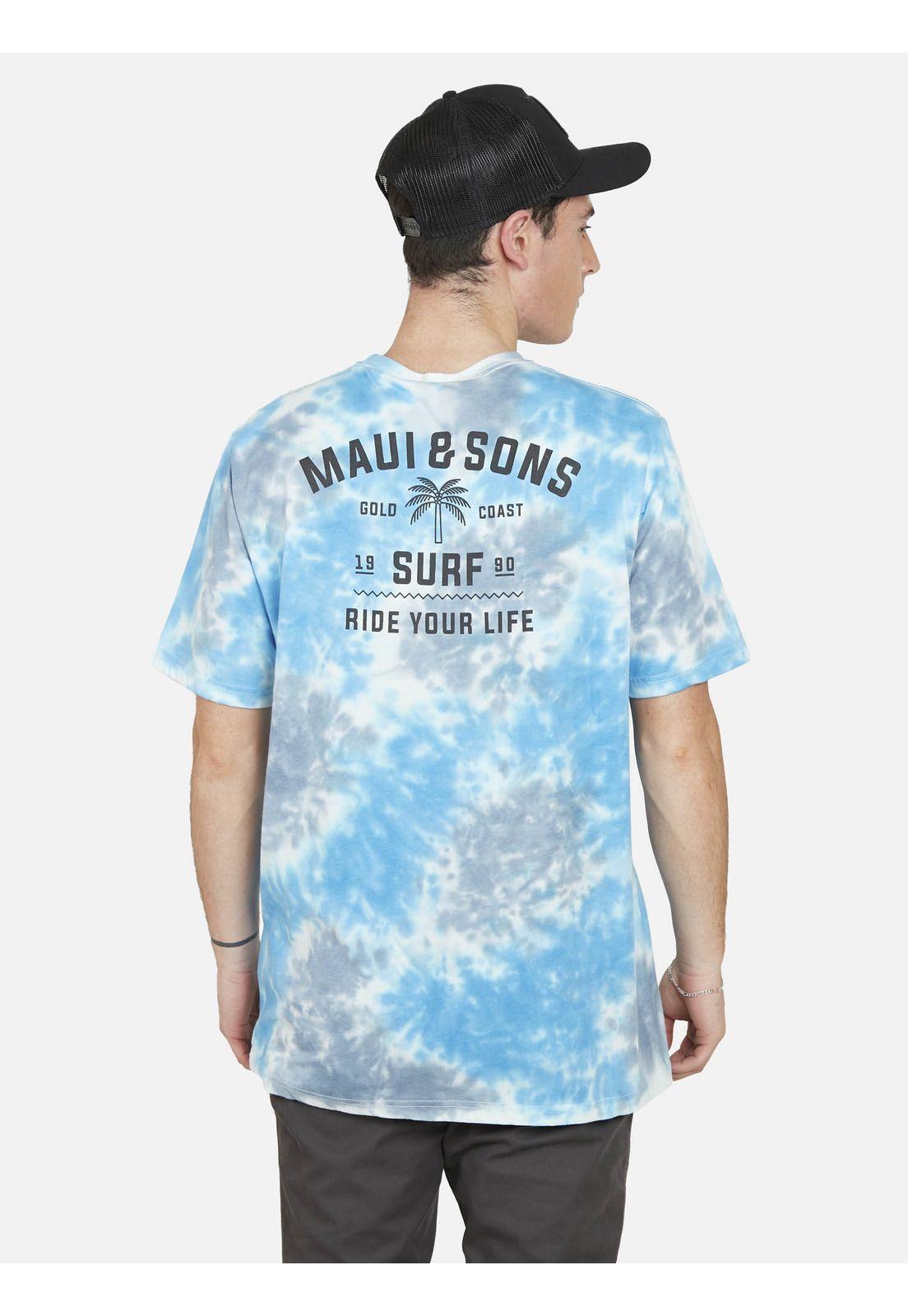 Polera PALMS BEACH SS TEE TIE DYE Hombre Multicolor Maui and Sons-1