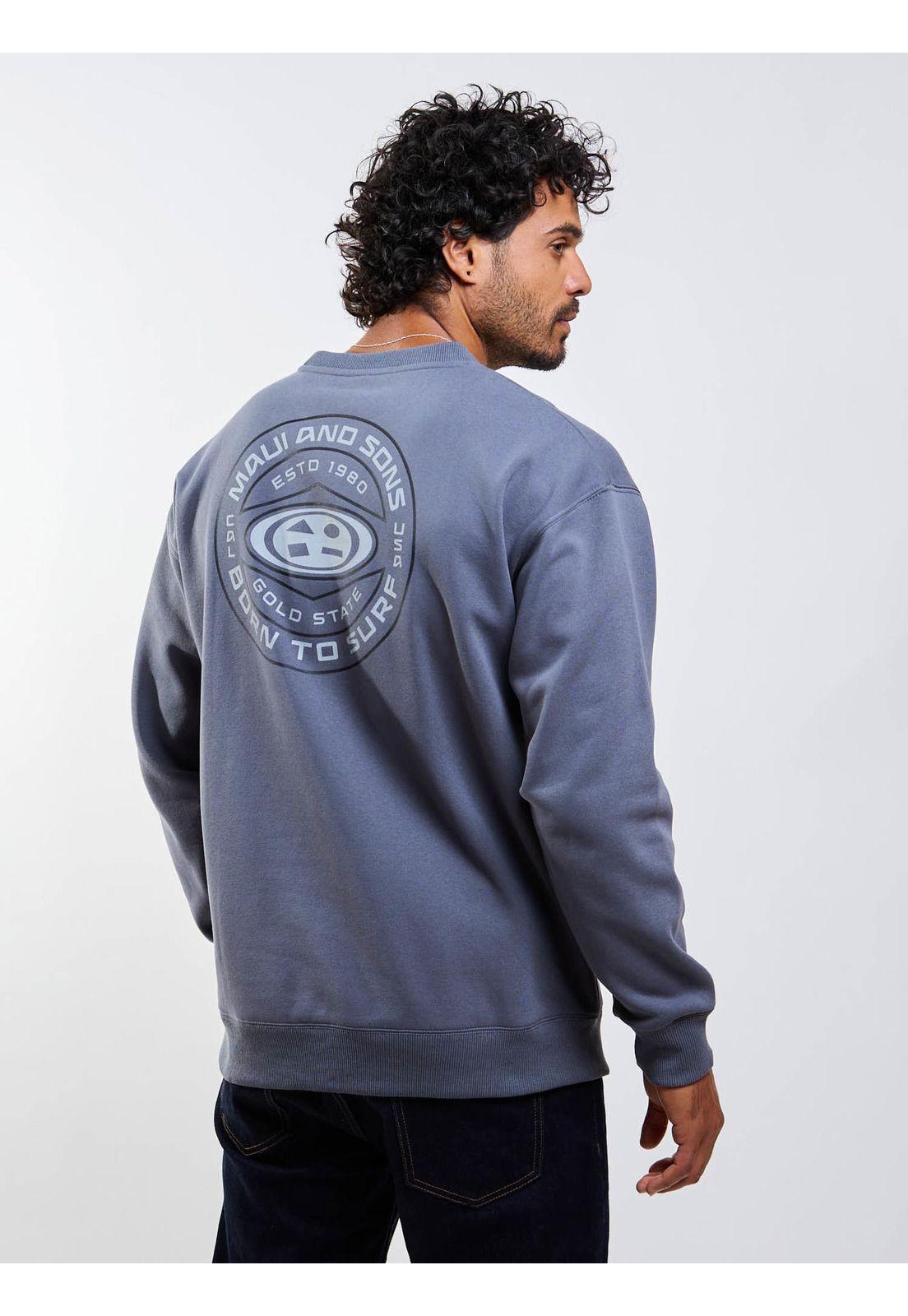 Poleron CR Oval Seal Gris Hombre Maui And Sons-5