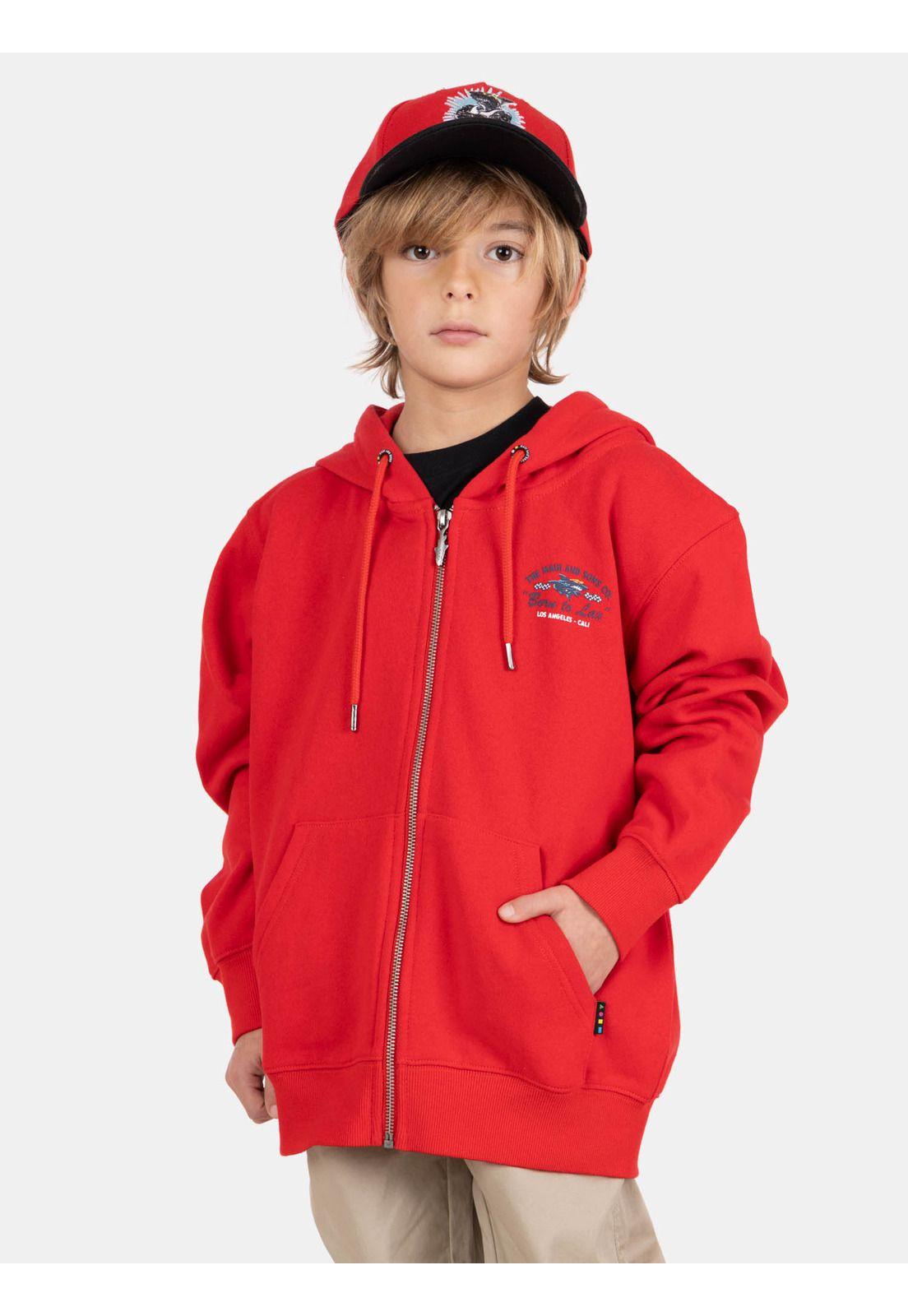 Poleron FZ Lani Rojo Infantil Maui And Sons-0