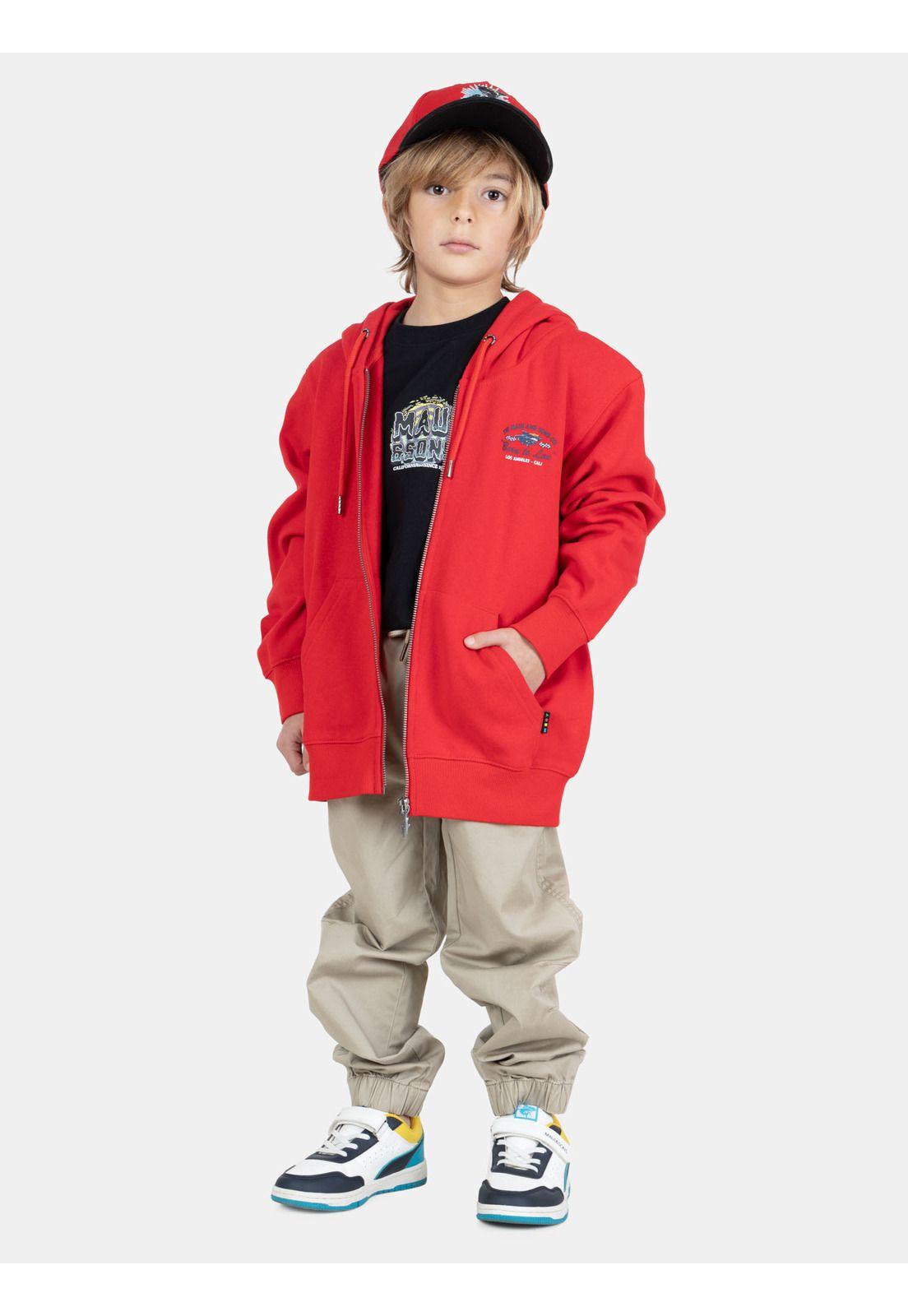 Poleron FZ Lani Rojo Infantil Maui And Sons-3