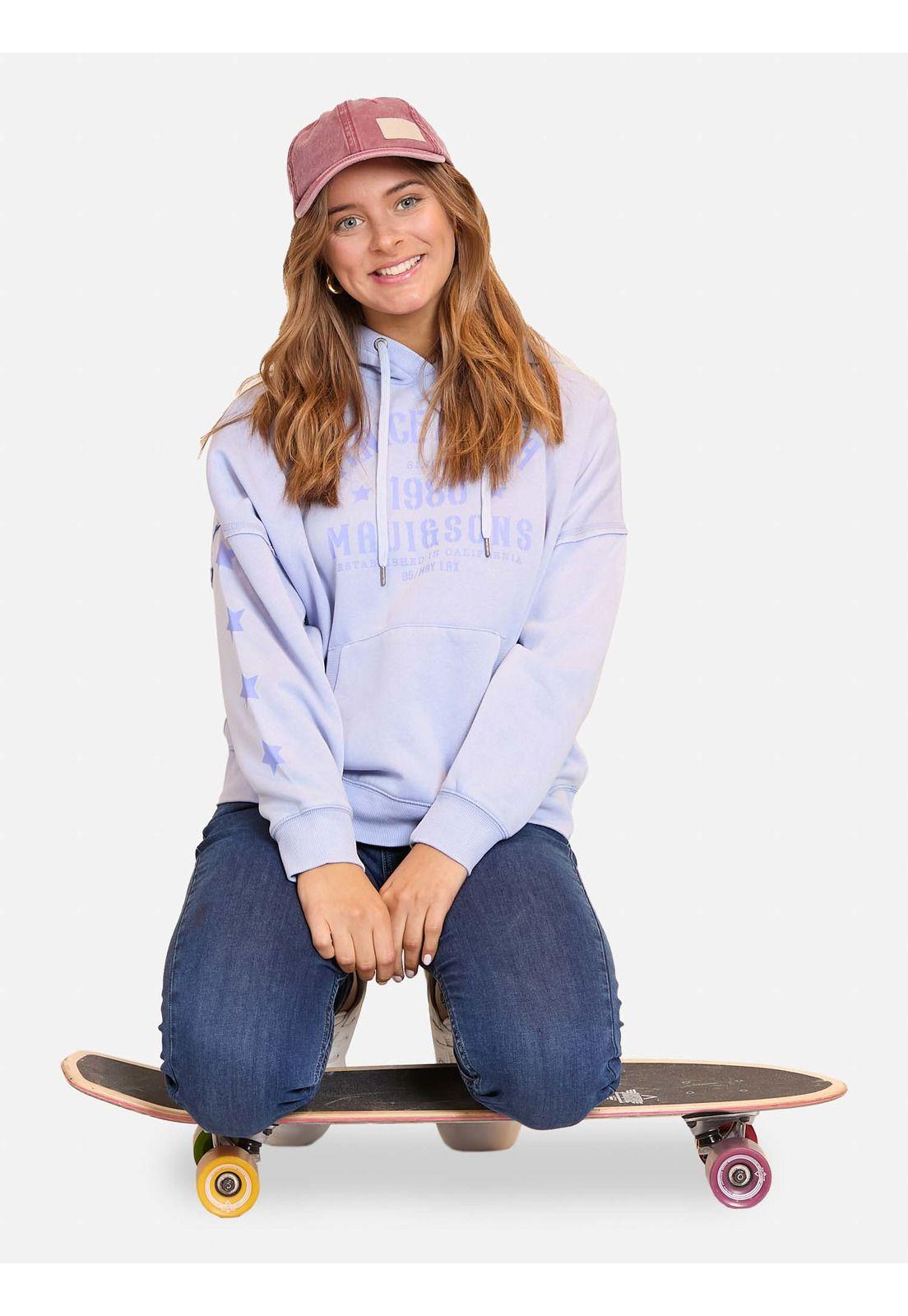 Poleron Canguro Luminous Morado Mujer Maui and Sons-3