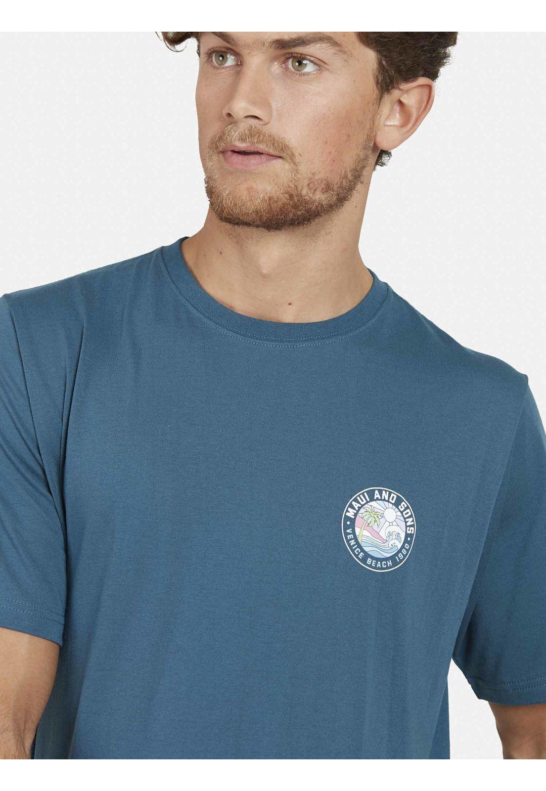 Polera VENICE 1980 Hombre Azul Maui and Sons-2
