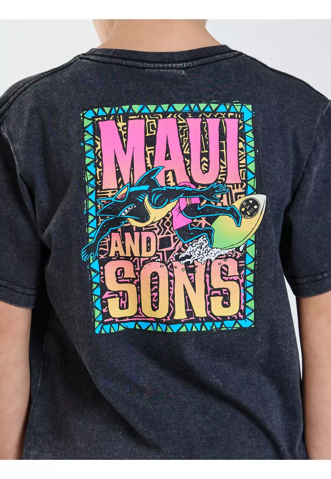 Polera MC Frenzy Negro Infantil Maui and Sons-3