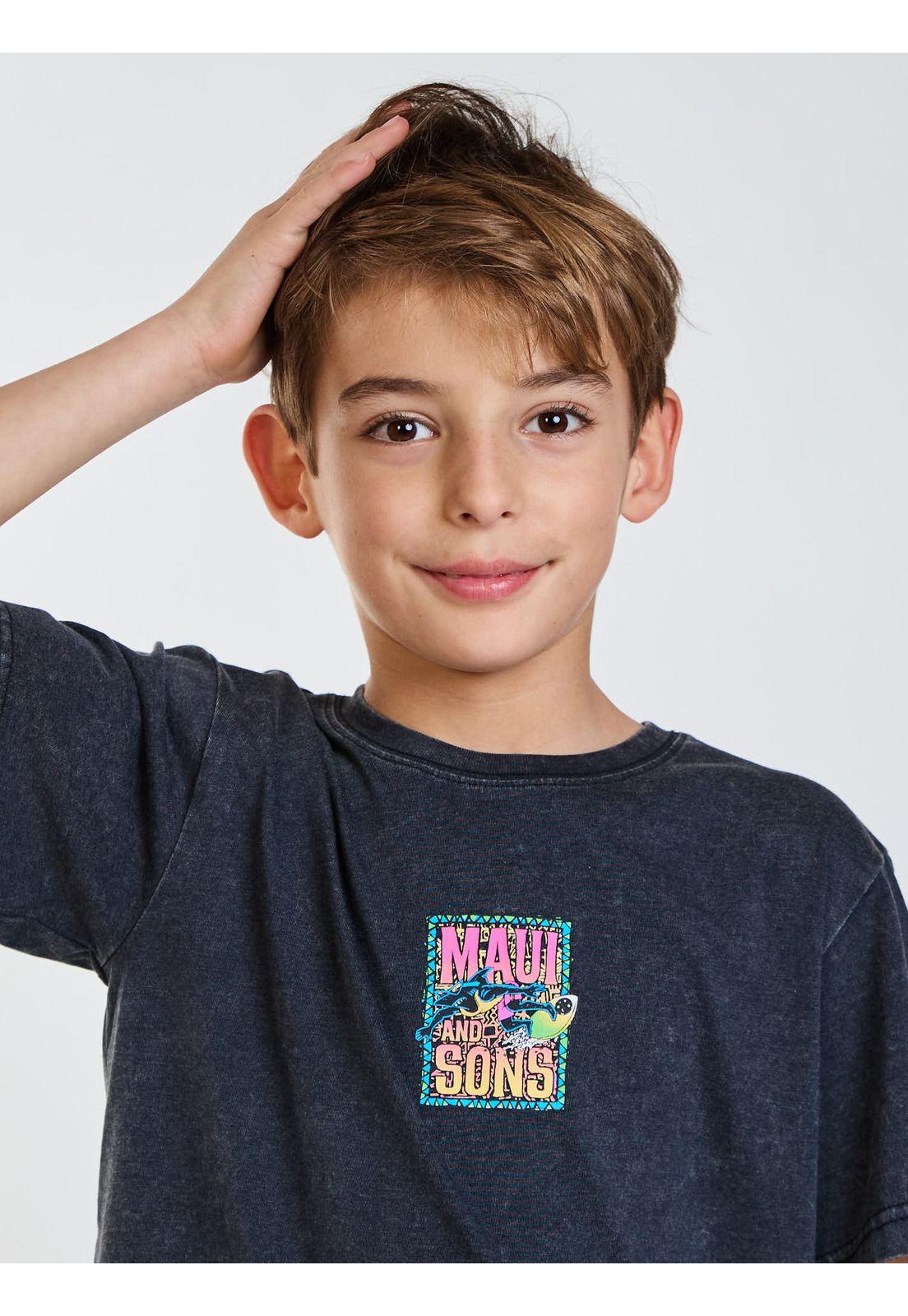 Polera MC Frenzy Negro Infantil Maui and Sons-4