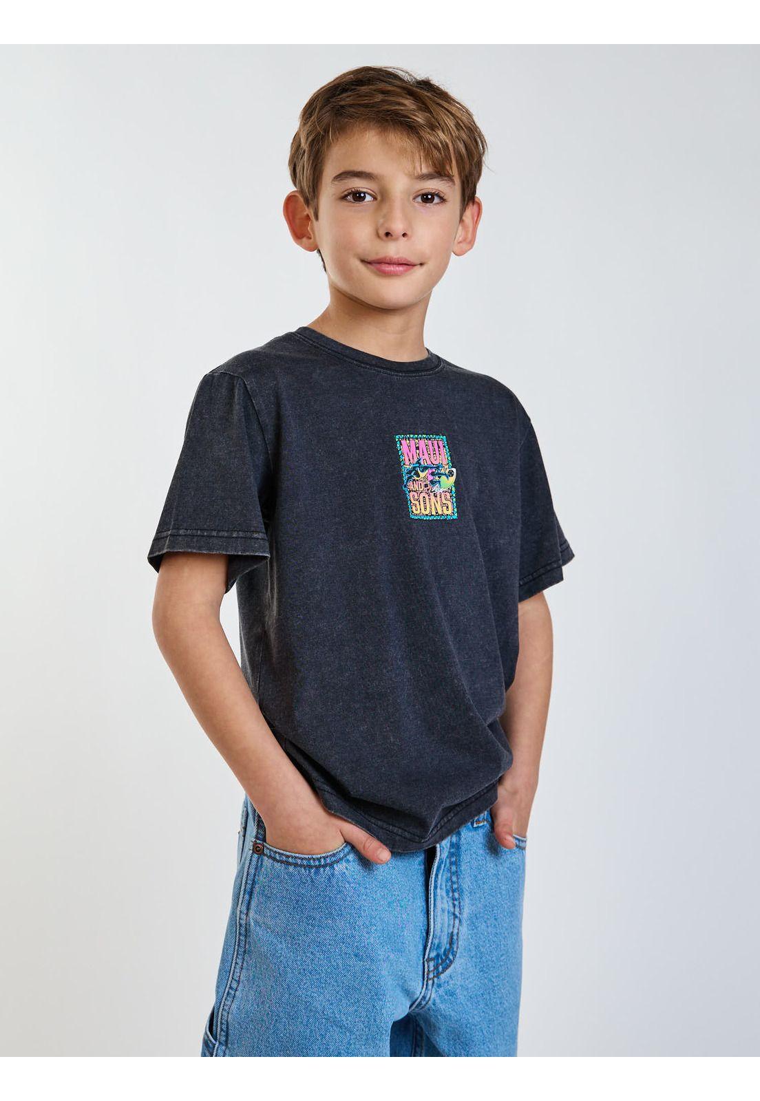Polera MC Frenzy Negro Infantil Maui and Sons-5