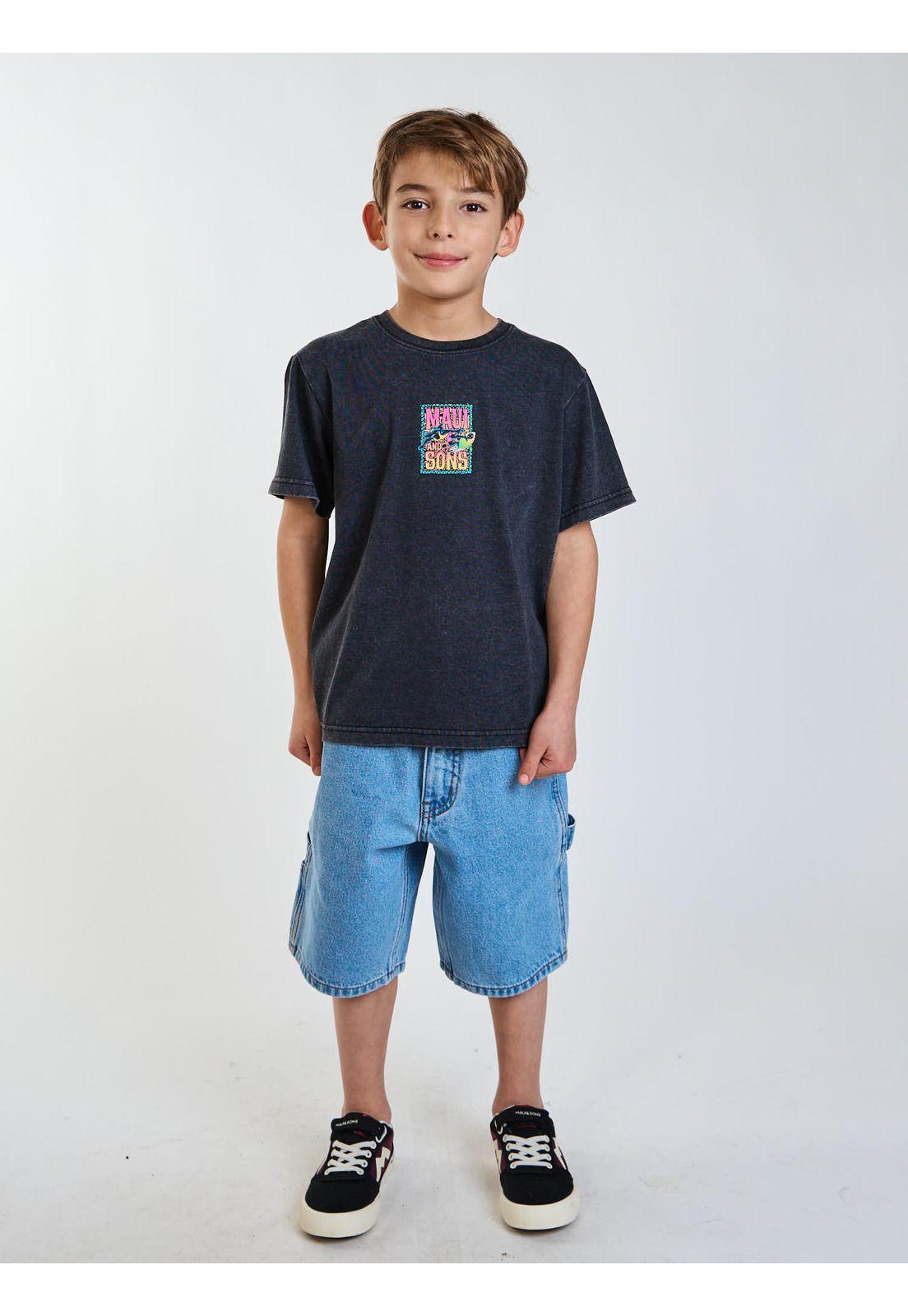 Polera MC Frenzy Negro Infantil Maui and Sons-6