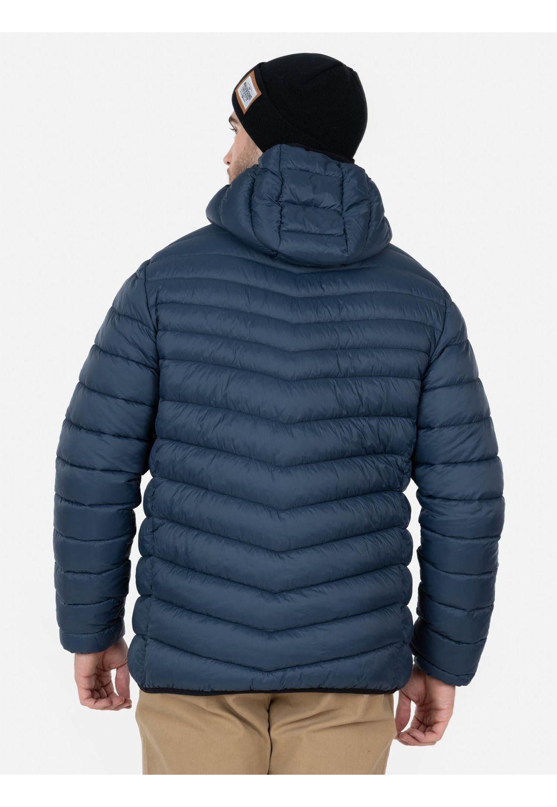 Parka Diagonal Hood Quilted Hombre Azul Maui and Sons-1