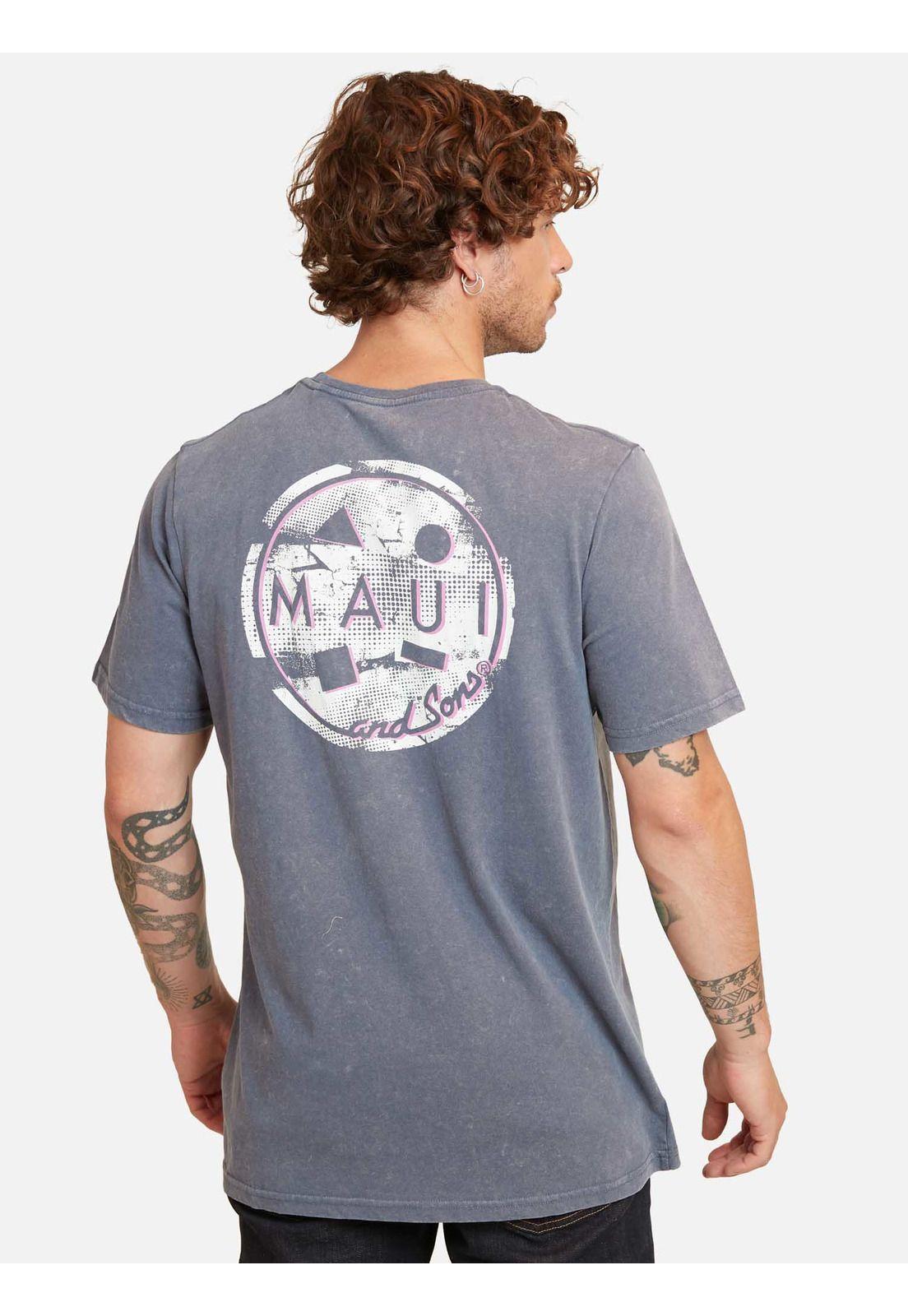 Polera Cookie Effect Wornout Celeste Hombre Maui And Sons-1