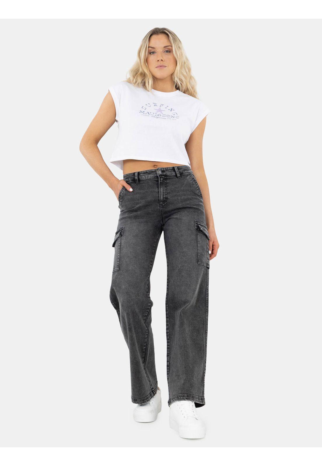 Jeans Iolana Negro Mujer Maui And Sons-0
