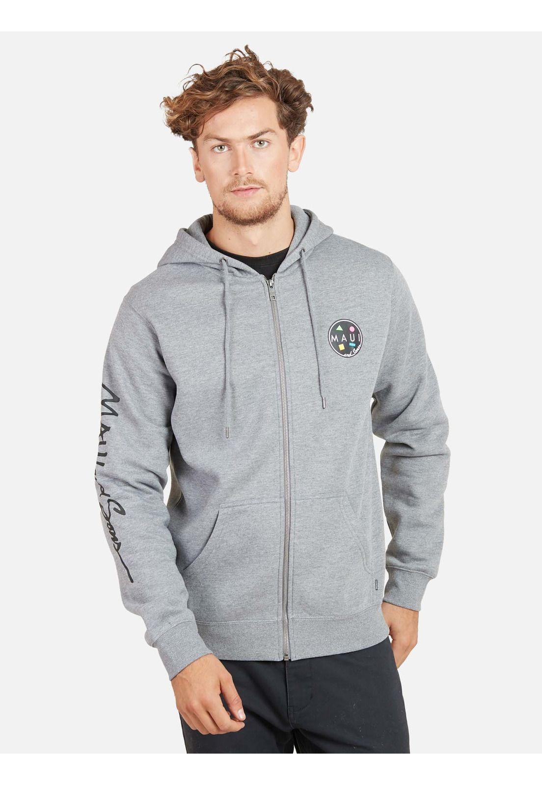Poleron CALSSIC HOOD Hombre Gris Maui and Sons-0