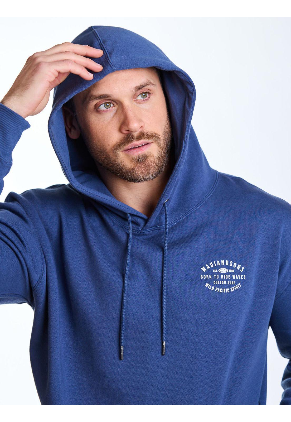 Poleron Canguro Coastal Azul Hombre Maui and Sons-4