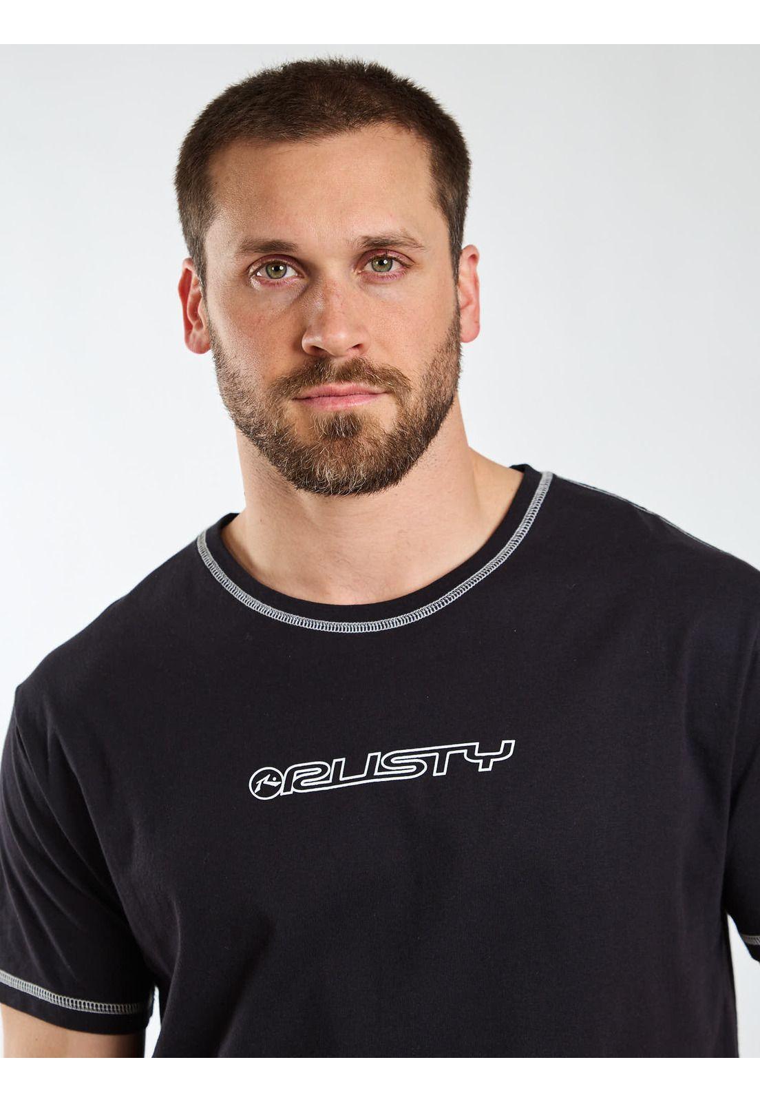 Polera MC Rusty 90S Negro Hombre Rusty-3