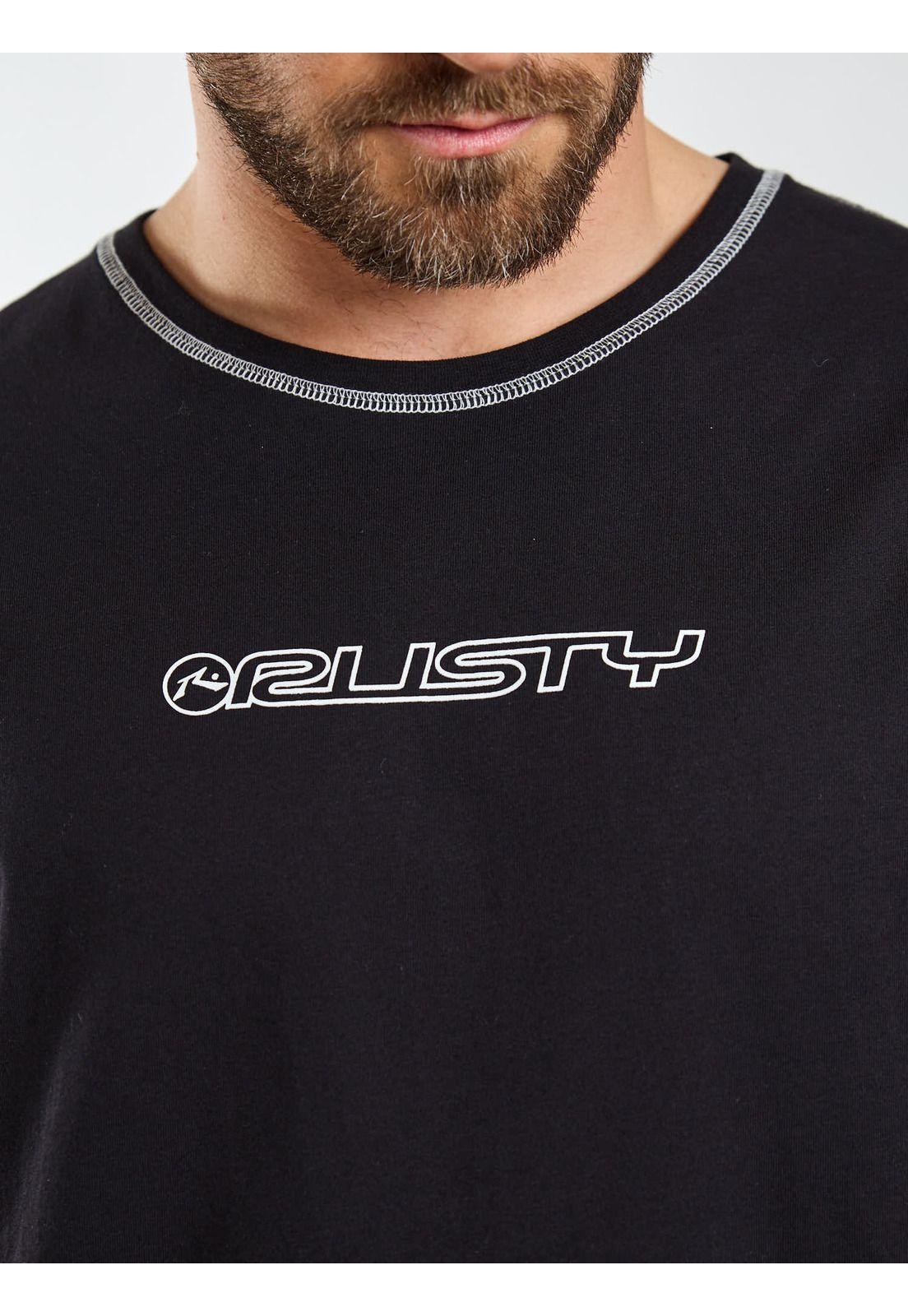 Polera MC Rusty 90S Negro Hombre Rusty-4