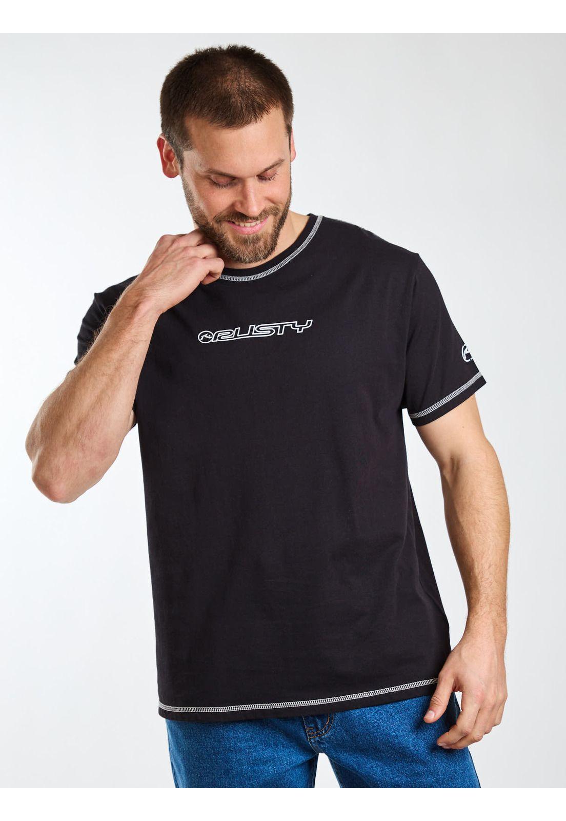 Polera MC Rusty 90S Negro Hombre Rusty-5