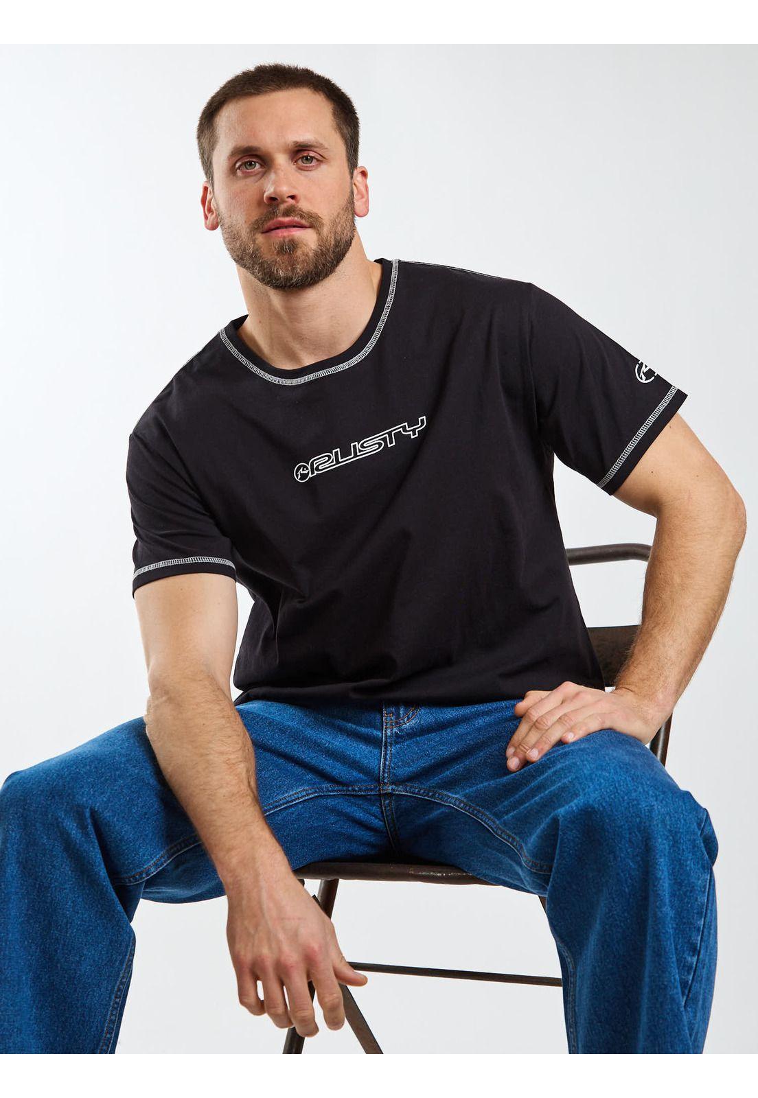 Polera MC Rusty 90S Negro Hombre Rusty-6