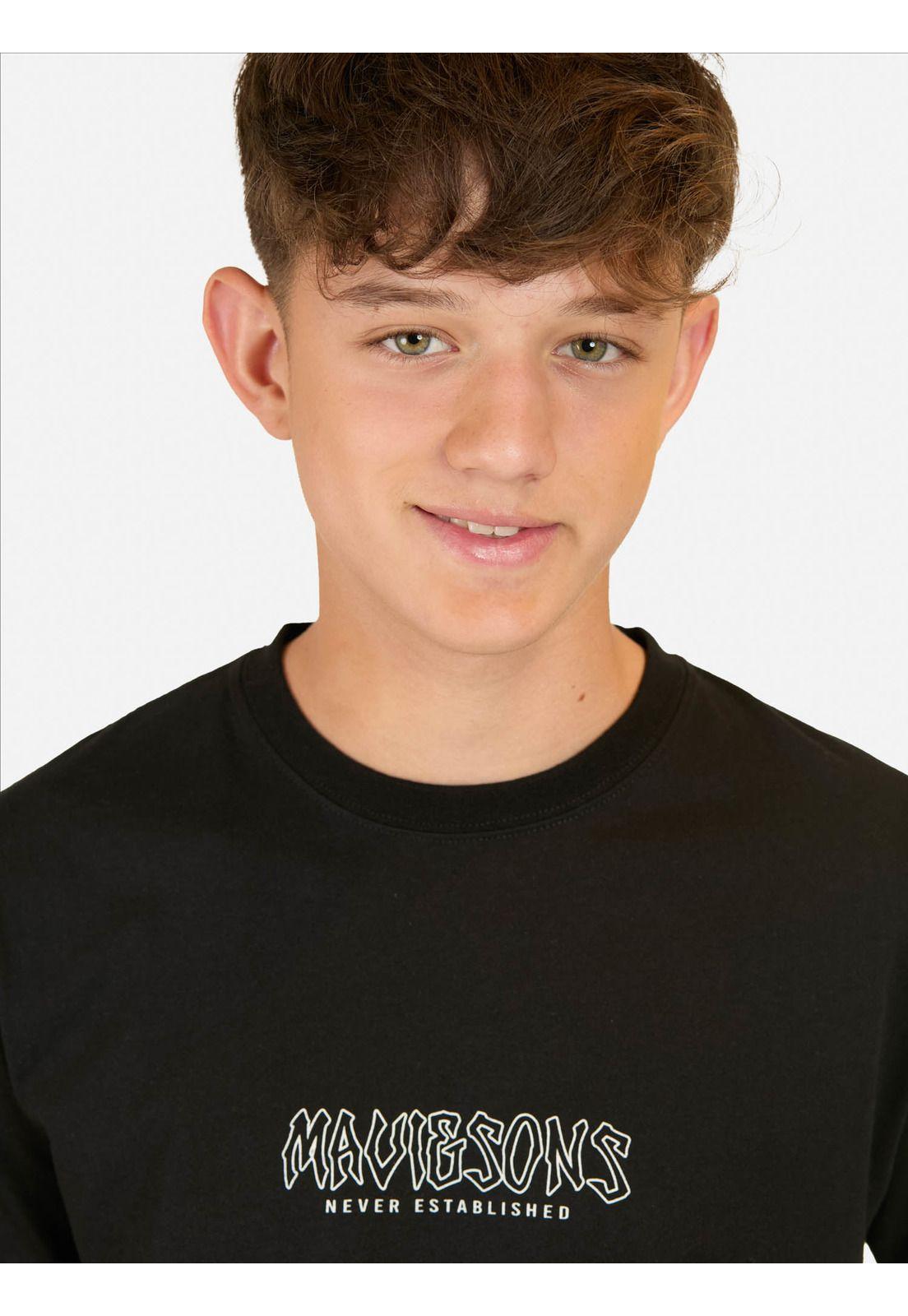 Polera MC Aqua Negro infantil Maui And Sons-2