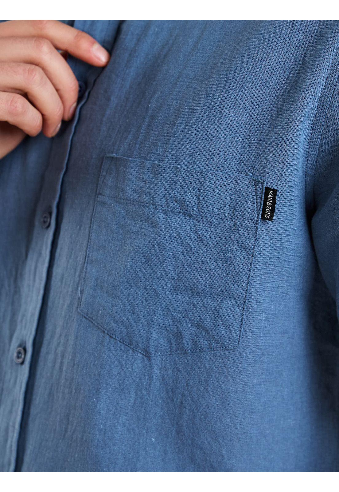 Camisa MC Koa Azul Hombre Maui and Sons-4