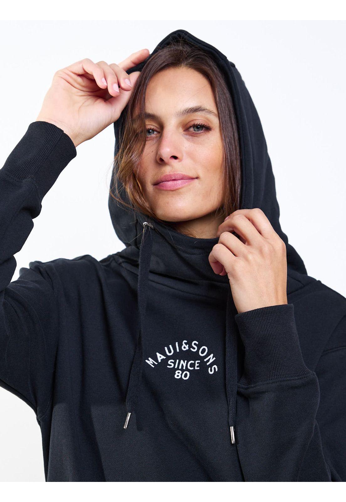 Poleron Canguro Bali Negro Mujer Maui And Sons-6