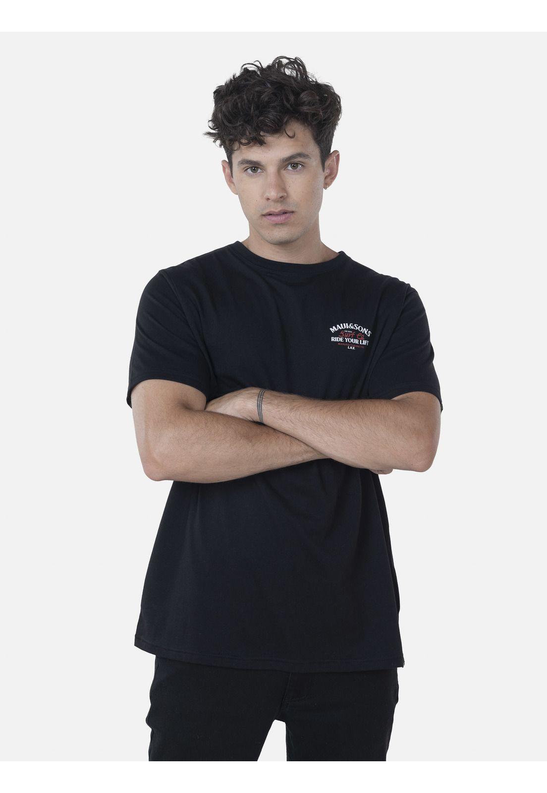 Polera Hombre 5P1008-MI22  Negro Maui and Sons-0