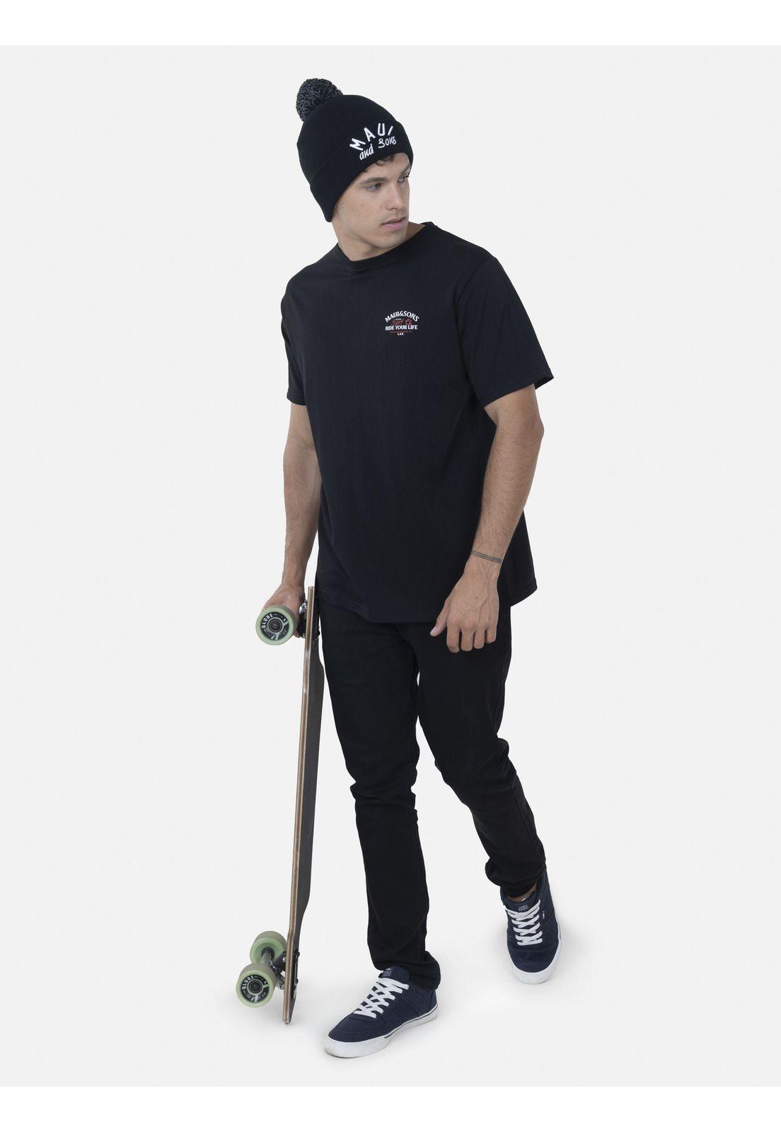 Polera Hombre 5P1008-MI22  Negro Maui and Sons-3