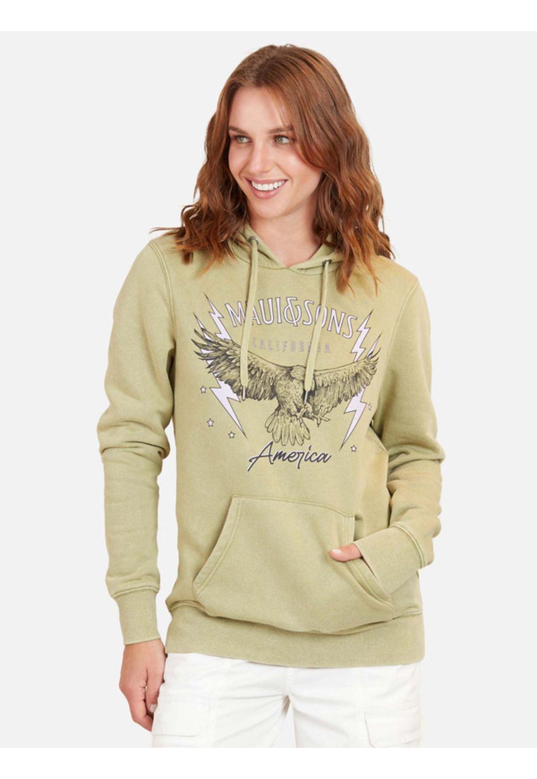 Poleron Eagle World Mujer Verde Maui And Sons-0