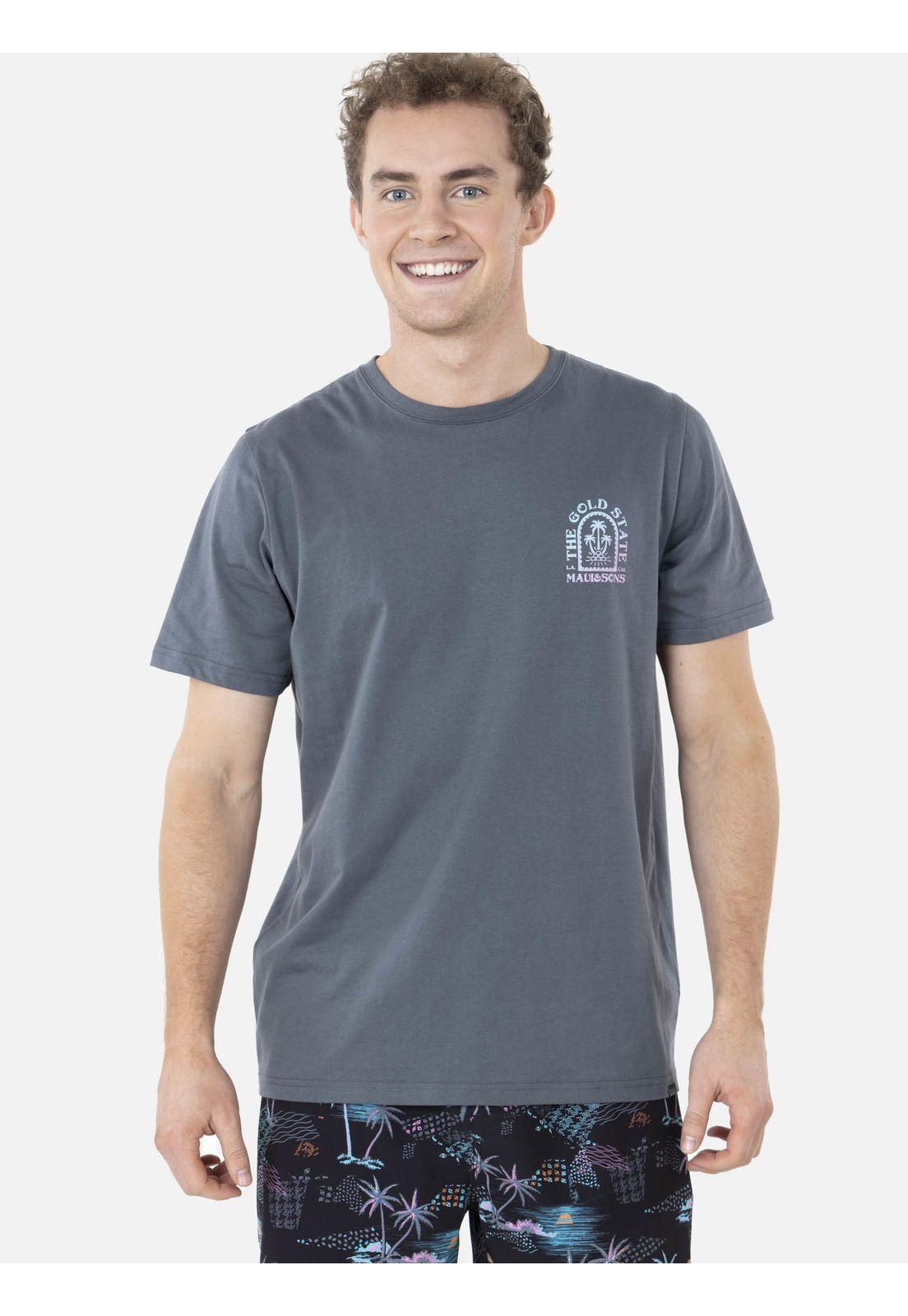 Polera GOLD STATE Hombre Gris Oscuro Maui and Sons-0