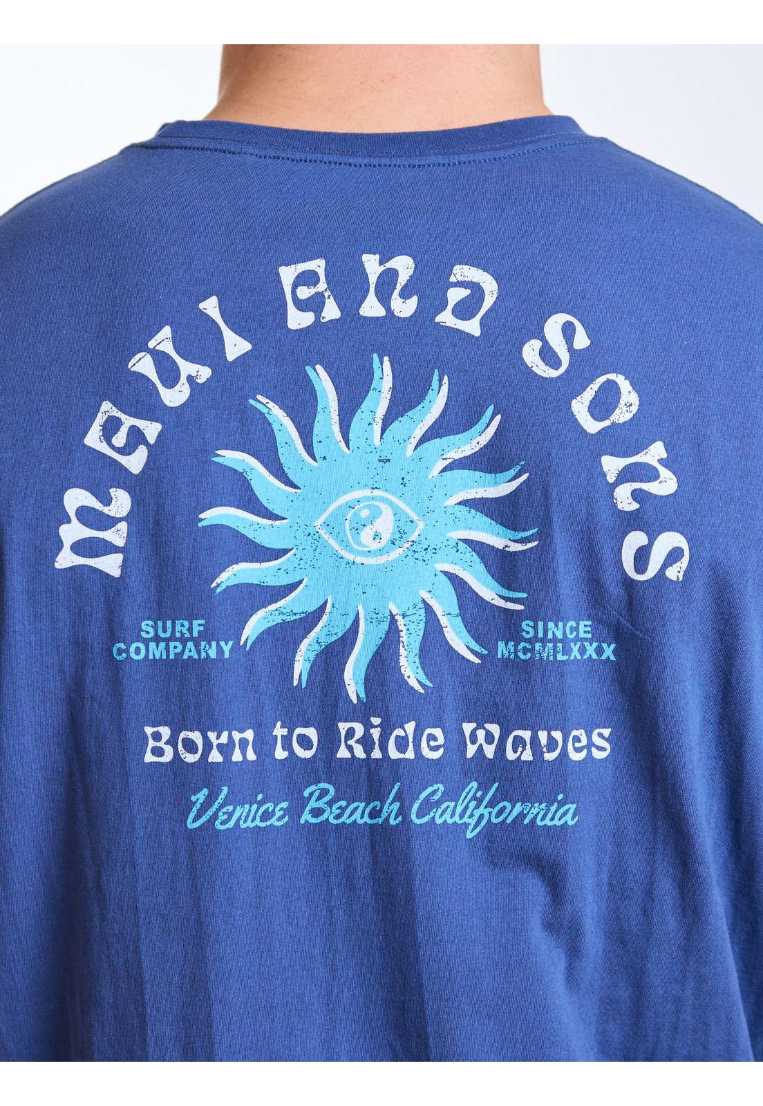 Polera MC Waves Azul Hombre Maui and Sons-3
