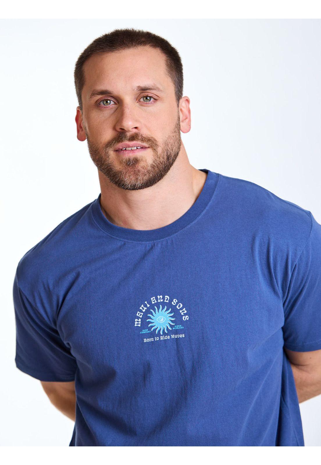 Polera MC Waves Azul Hombre Maui and Sons-4