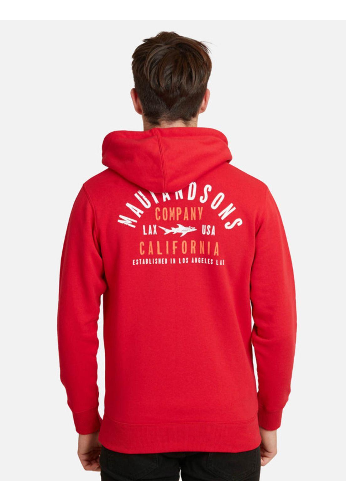 Poleron California Hoodie Juvenil Hombre Rojo Maui And Sons-1