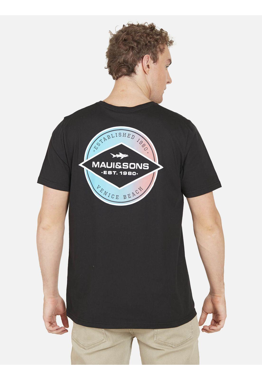 Polera SHIELD 1980 Hombre Negro Maui and Sons-1