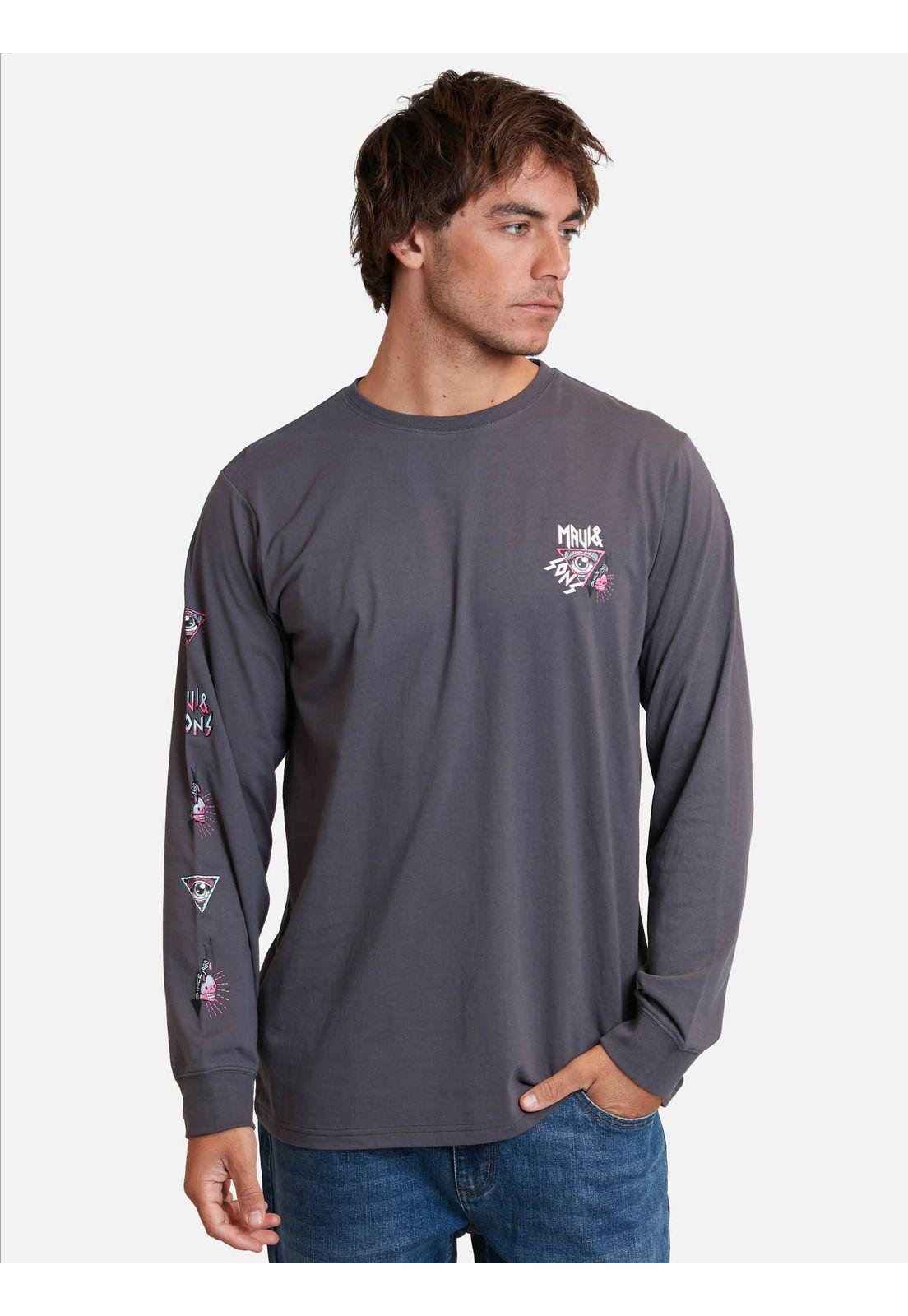 Polera Extraor Gris Oscuro Hombre Maui And Sons-0