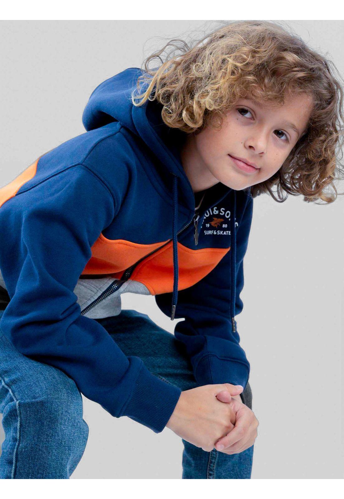 Poleron FZ Seaway Azul Infantil Maui And Sons-5